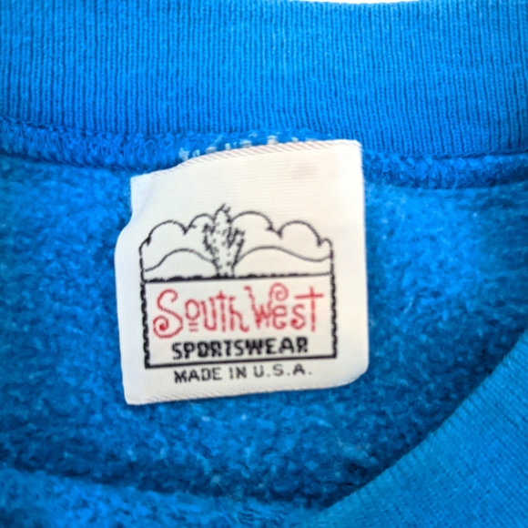 Vintage 80s 90s Best Mom Sweatshirt Embroidered Blue Womens XL Made in USA - Picture 11 of 12